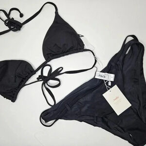 Andies Swim‎ Two Piece Bikini Set in Size Small Black NWT​